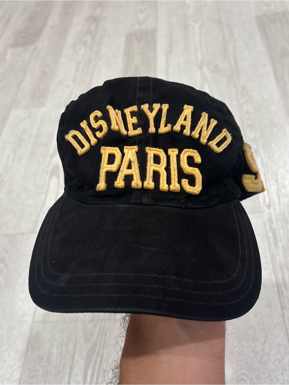 Disneyland Paris Black and Gold Embroidered Baseball Cap